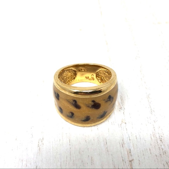 Sterling silver, gold overlay leopard print ring - Picture 4 of 9